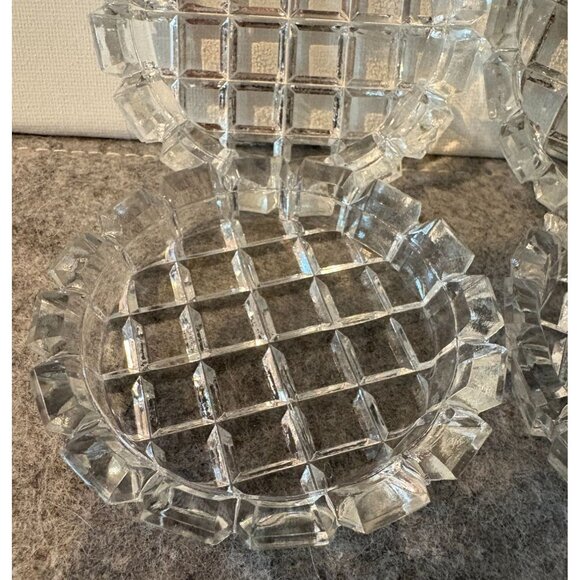 4 Glass Crystal Vintage Coasters  # 2864 - Picture 4 of 4